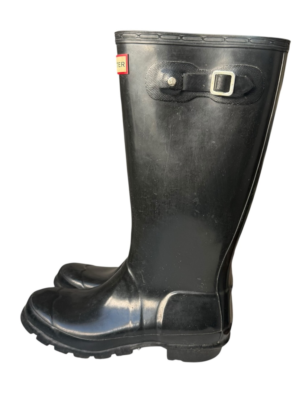 Hunter Kids Original Gloss Tall Rain Boots Big Kids 4 M / 5 F Black Waterproof - Picture 6 of 16